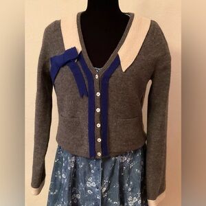 Anthropologie Field Flower Wool Cardigan